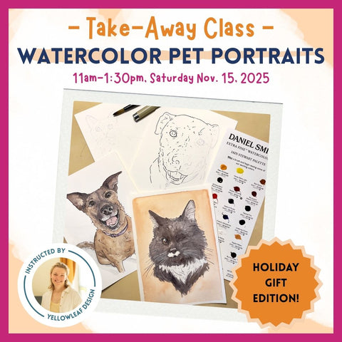 YellowLeaf Designs Watercolor Pet Portraits - Holiday Gift Edition
