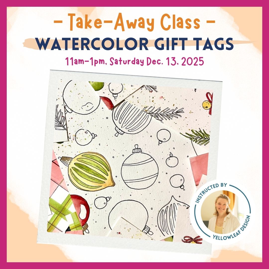 Yellow Leaf Designs Watercolor Gift Tag Class