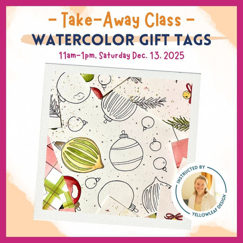 Yellow Leaf Designs Watercolor Gift Tag Class