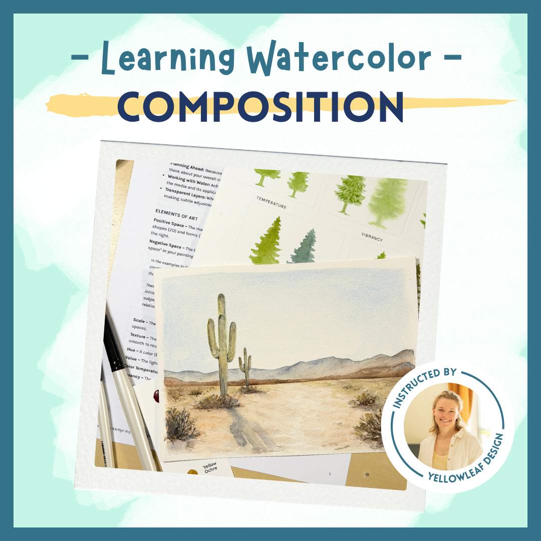 YELLOW LEAF DESIGN WATERCOLOR (JULY 16)