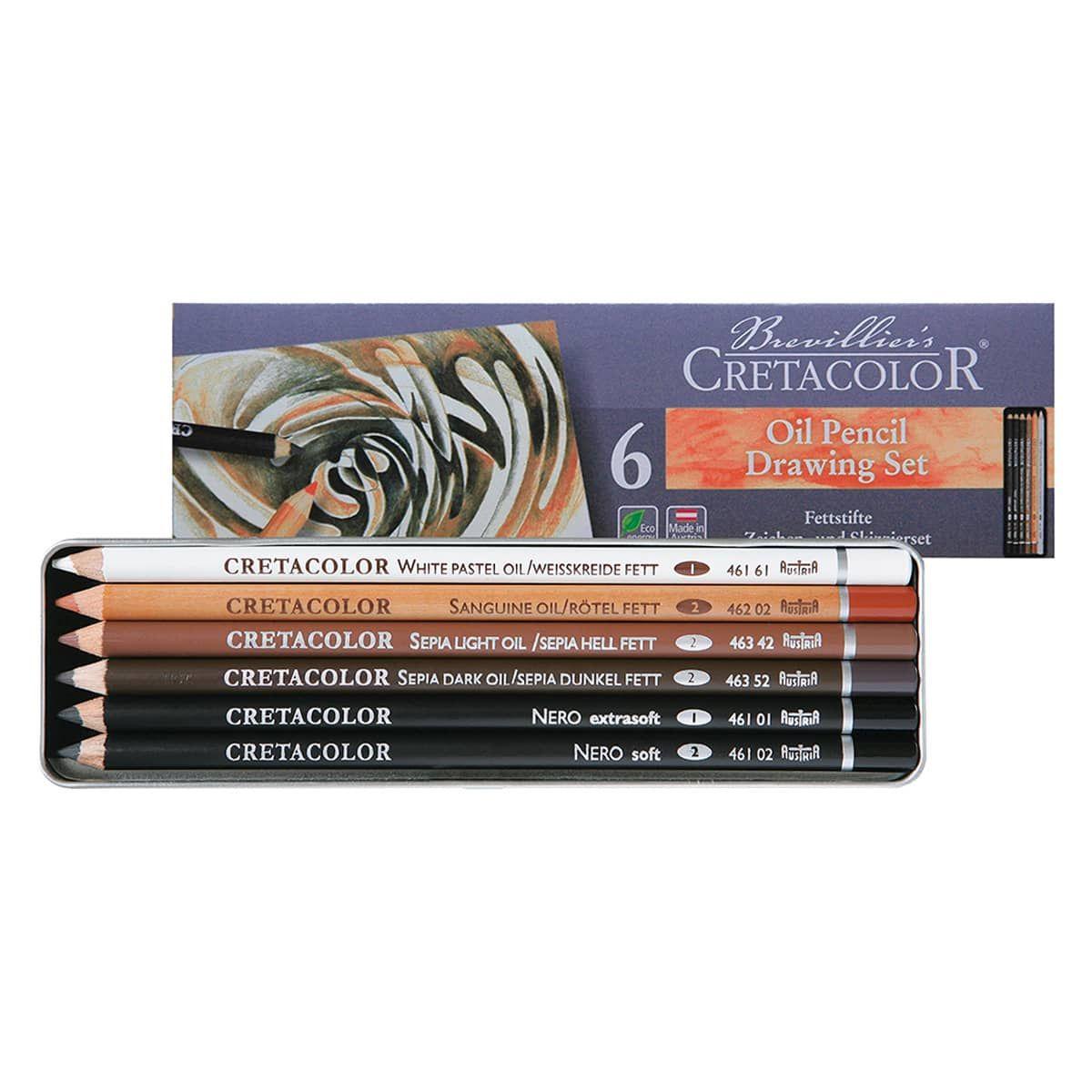 Cretacolor Oil Pencil Tin Box of 6