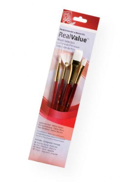 PRINCETON REAL VALUE WHITE TAKLON 4 PACK BRUSHES 9120