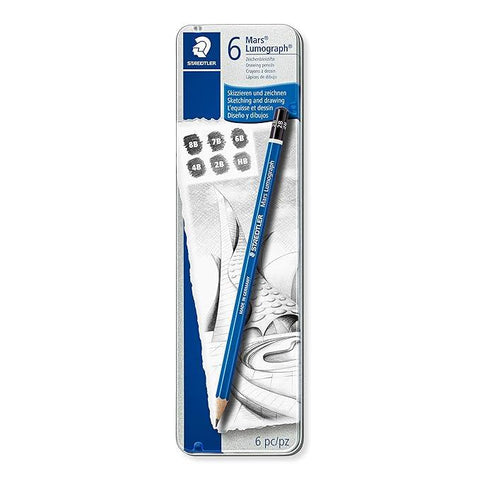 STAEDTLER LUMOGRAPH PENCILS SET OF 6